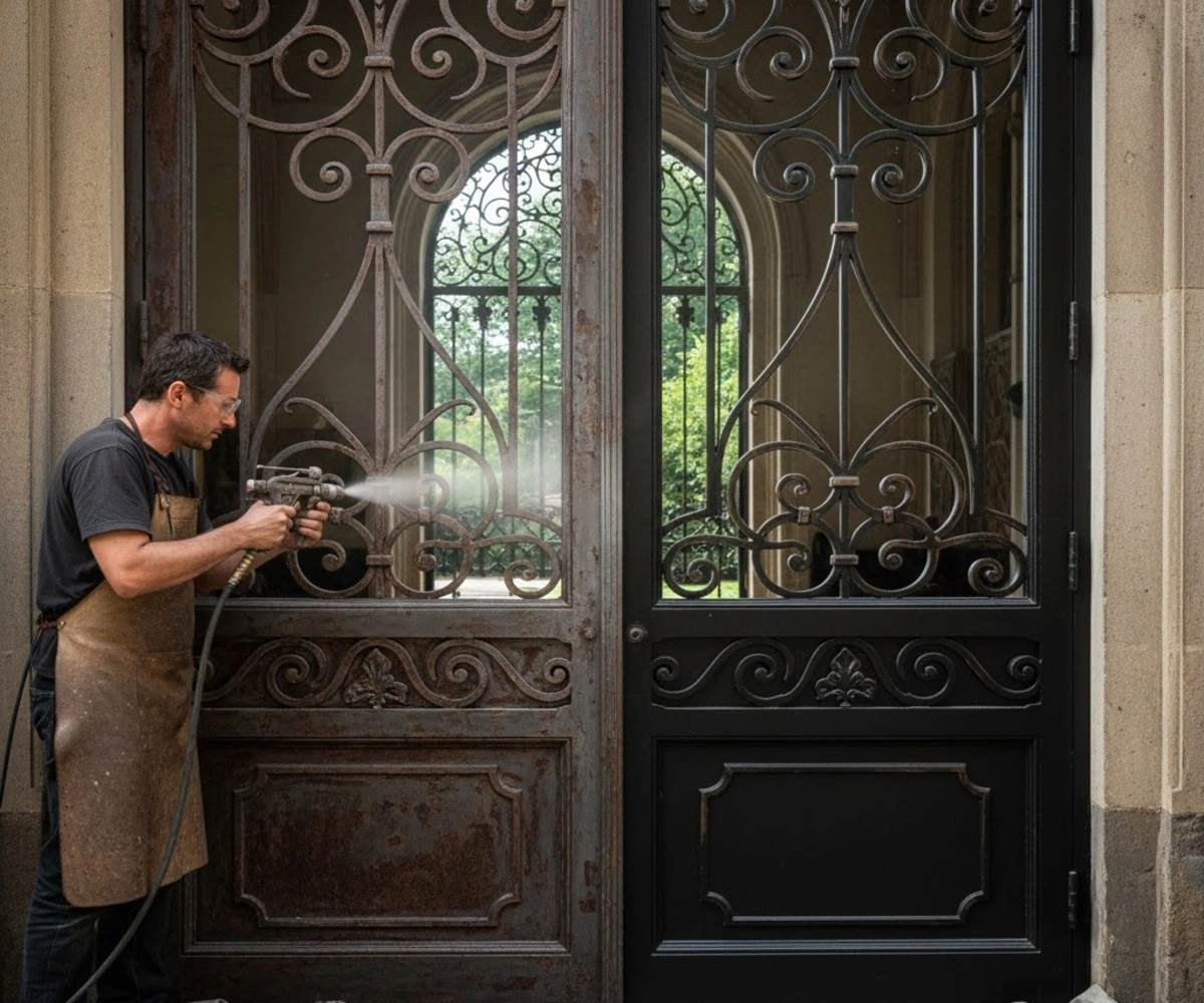 Iron door refinishing Greater San Diego