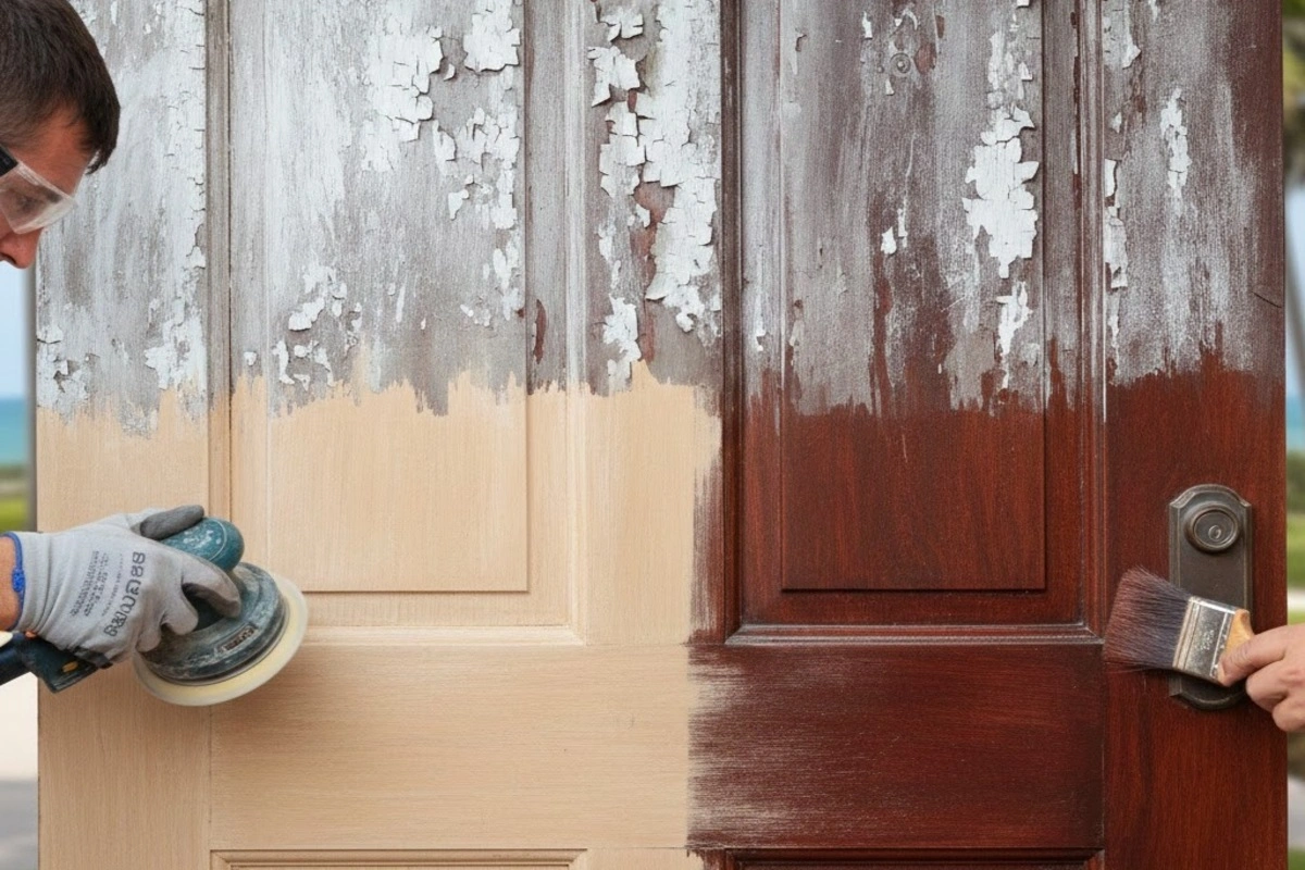 Repairing sun damage door