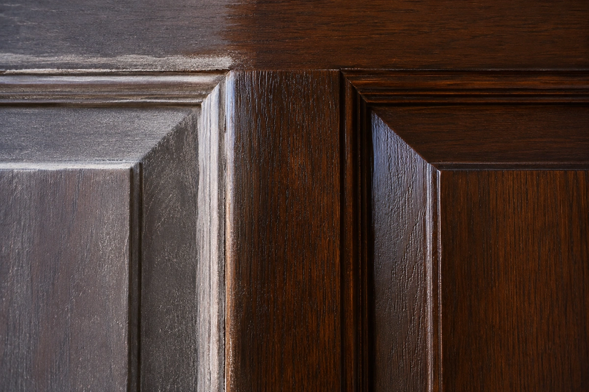 Fiberglass entry door gel stain wood-grain finish in Marina del Rey CA