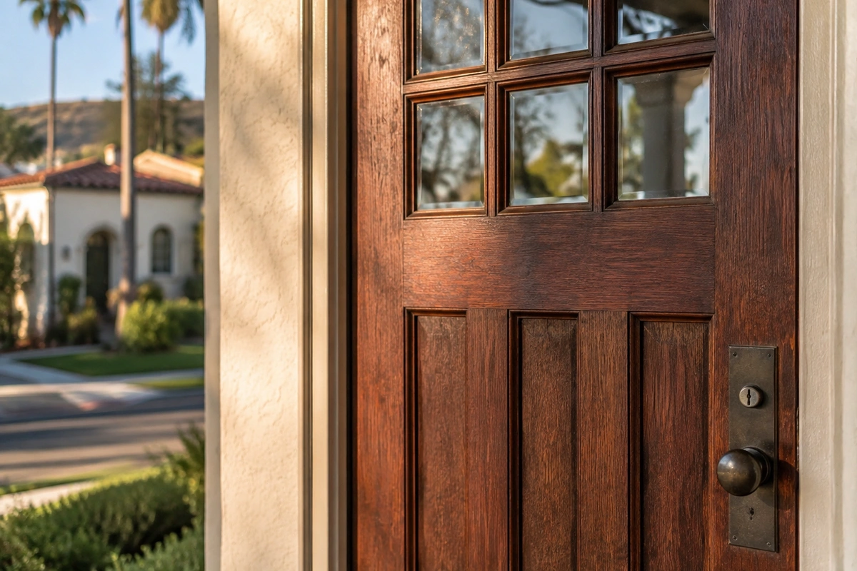 Wood door restoration on a historic Magnolia Park Burbank bungalow