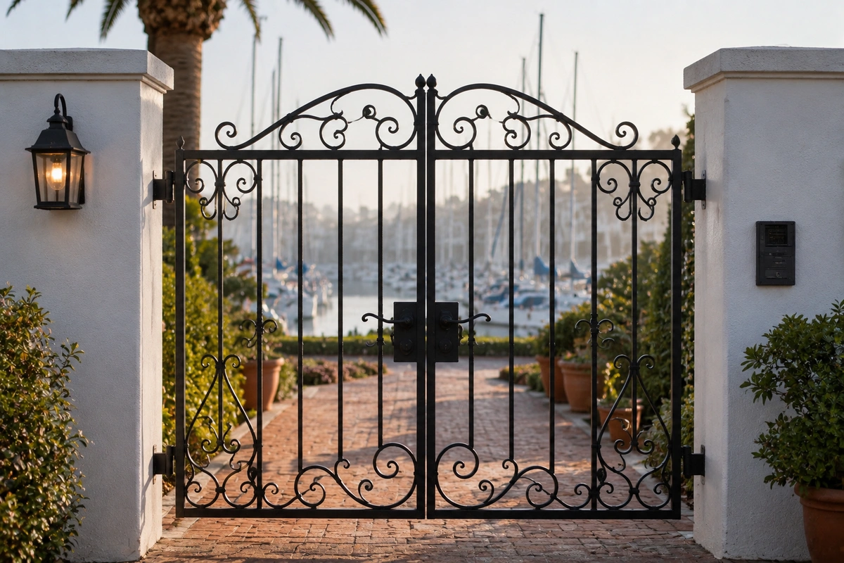 Iron gate restoration near King Harbor, Redondo Beach